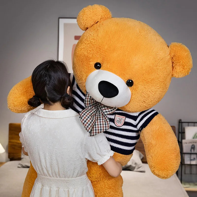 Bow Bear Plush – Soft Stuffed Teddy in Sweater Gift