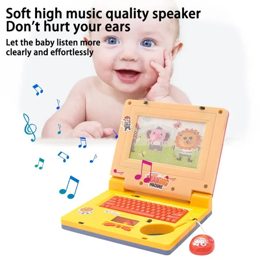 Mini Kids Laptop Toy – Light & Music Educational Cartoon Computer