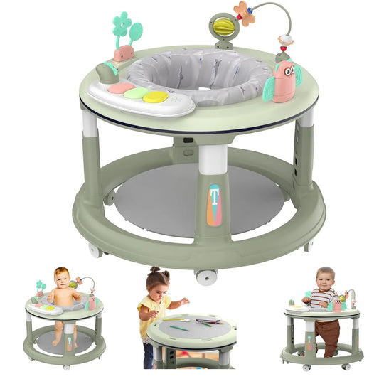 Baby Walker – 5 Adjustable Heights, 360° Swivel Seat & Detachable Toys