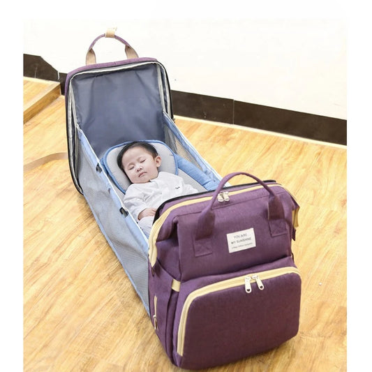Dual-Use Folding Mummy Bag – Large Capacity Maternal & Infant Backpack