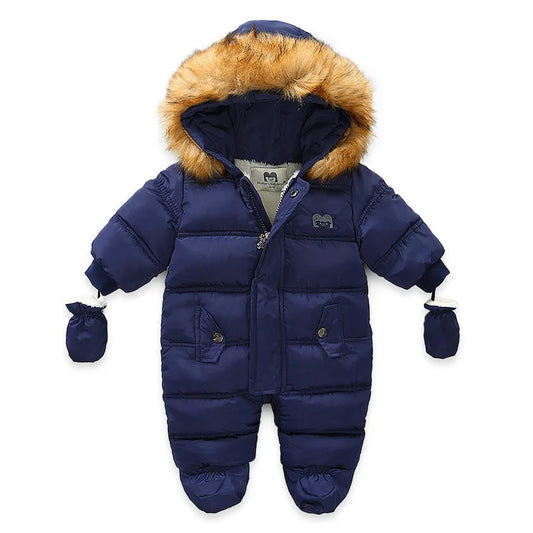 Winter Baby Jumpsuit – Warm Hooded Velvet Snowsuit