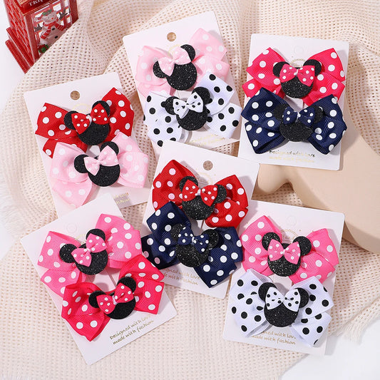 2-Piece Polka Dot Bow Hair Clips  Adorable Toddler Hairpins & Baby Boutique Accessories