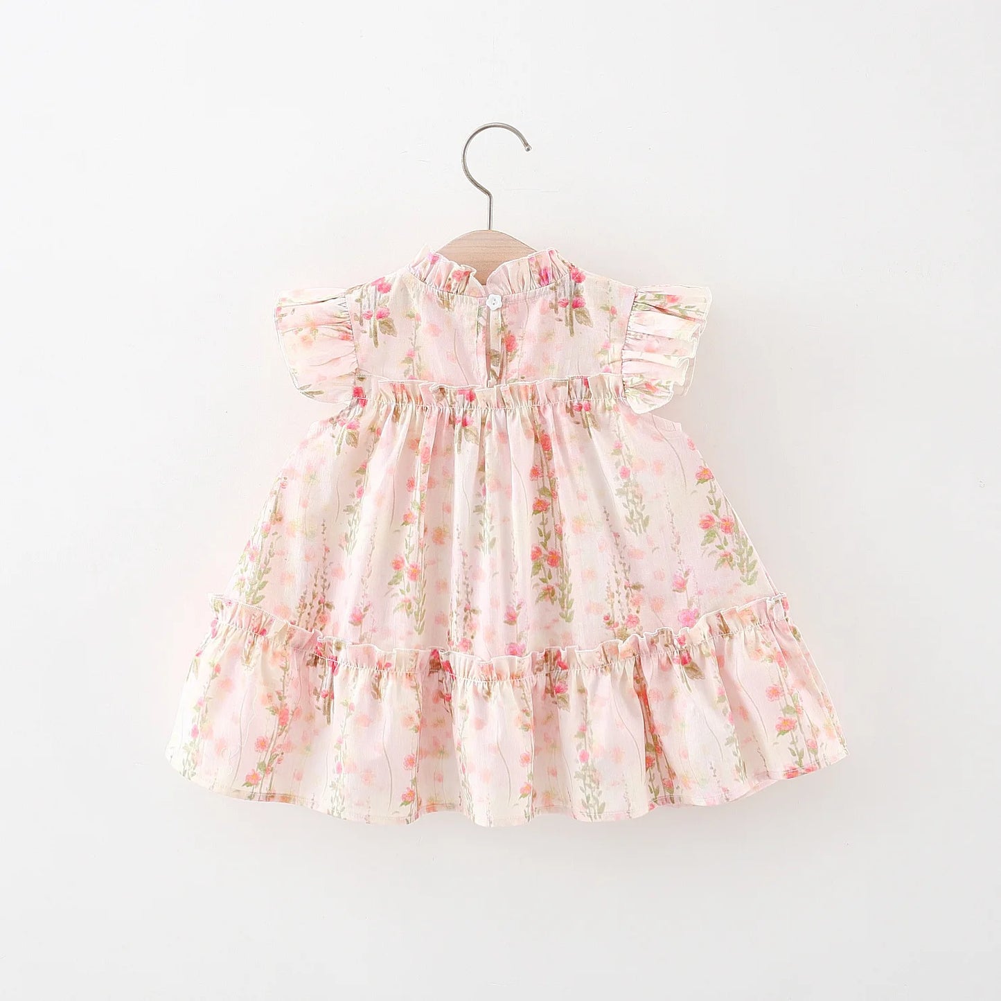 Baby Girl Summer Princess Dress – Floral Lace Outfit with Bag