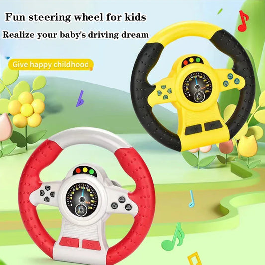 Kids' Steering Wheel Toy – Montessori Electric Musical Light-Up Copilot Toy